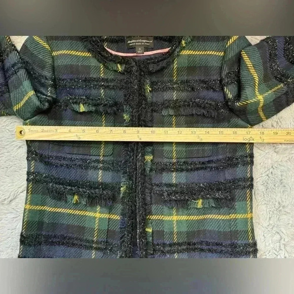 J. Crew Lady Jacket Tweed Blazer Black Watch Plaid 0 Party Festive Holiday Dress - Picture 16 of 16